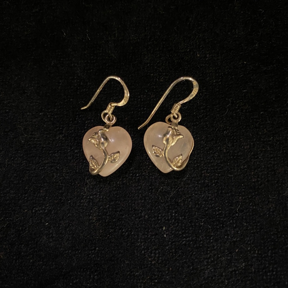 Sterling silver Pink Quartz earrings